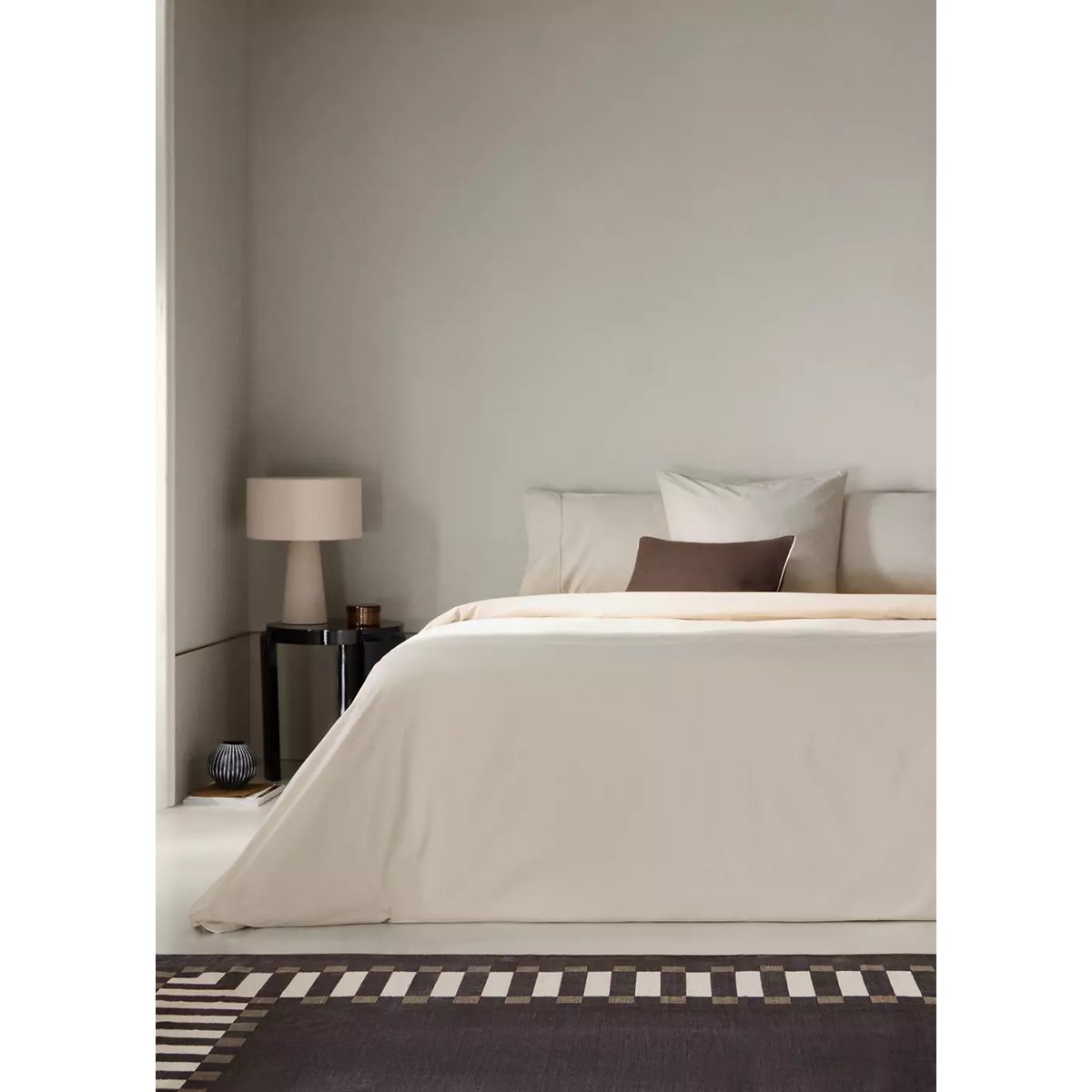 Housse de couette percale de coton lit 150/160 cm sable, MANGO HOME