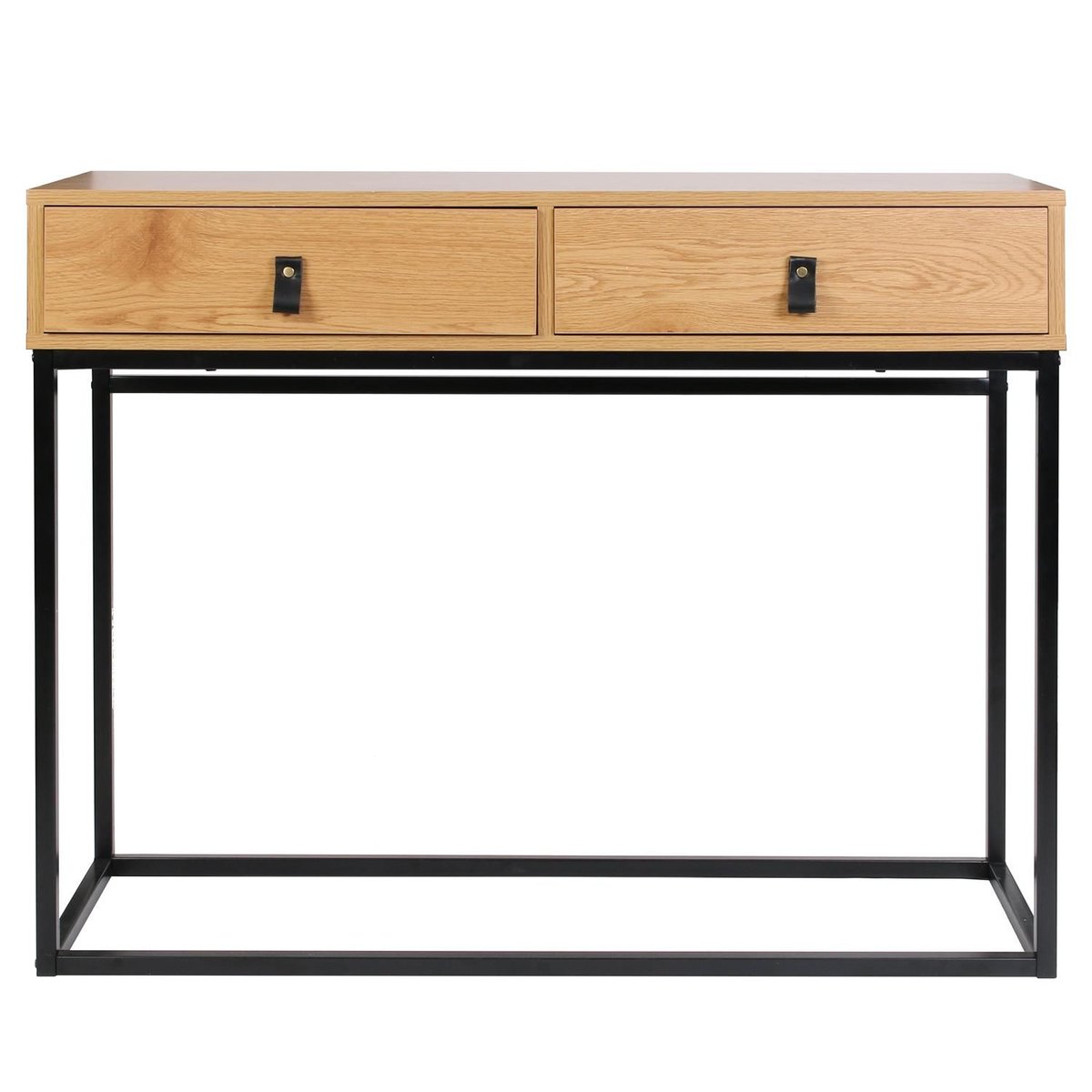 Console 2 tiroirs design industriel JACK marron, THE HOME DECO FACTORY