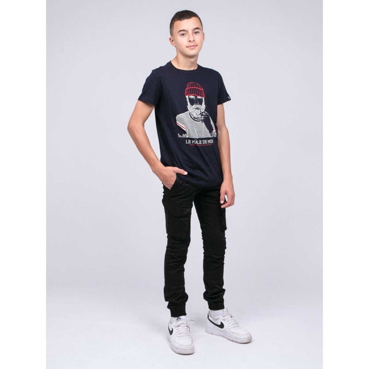 T-shirt Col Rond Pur Coton Japing-j bleu marine, RITCHIE
