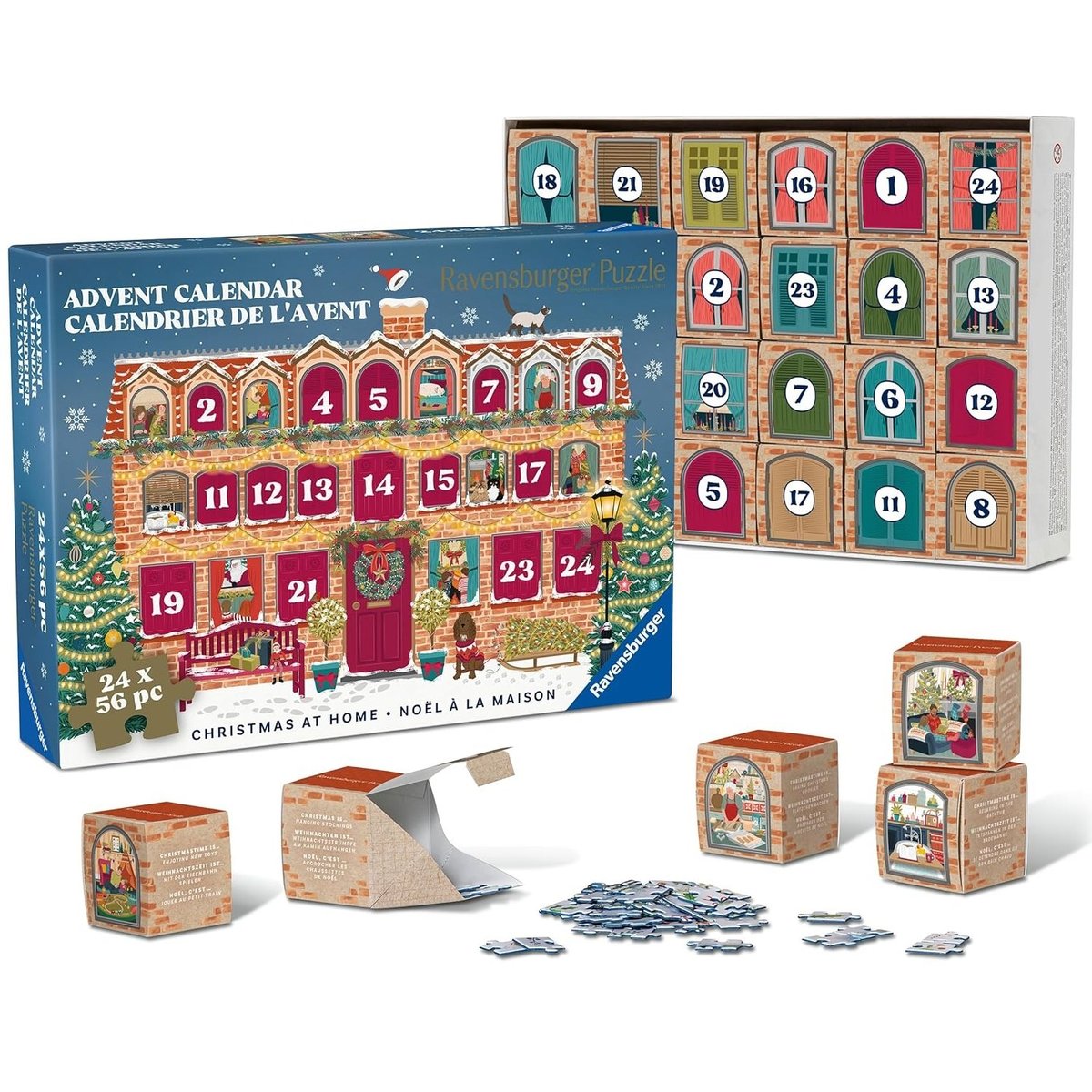Calendrier de l'Avent Noël à la maison couleur unique, RAVENSBURGER