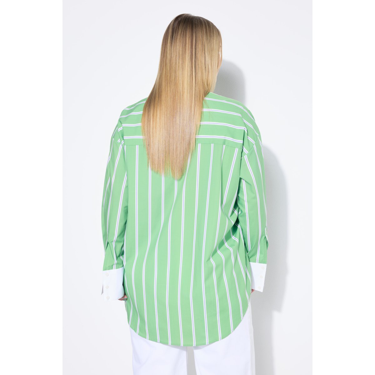 Chemisier rayé oversize, manches longues vert trèfle, STUDIO UNTOLD