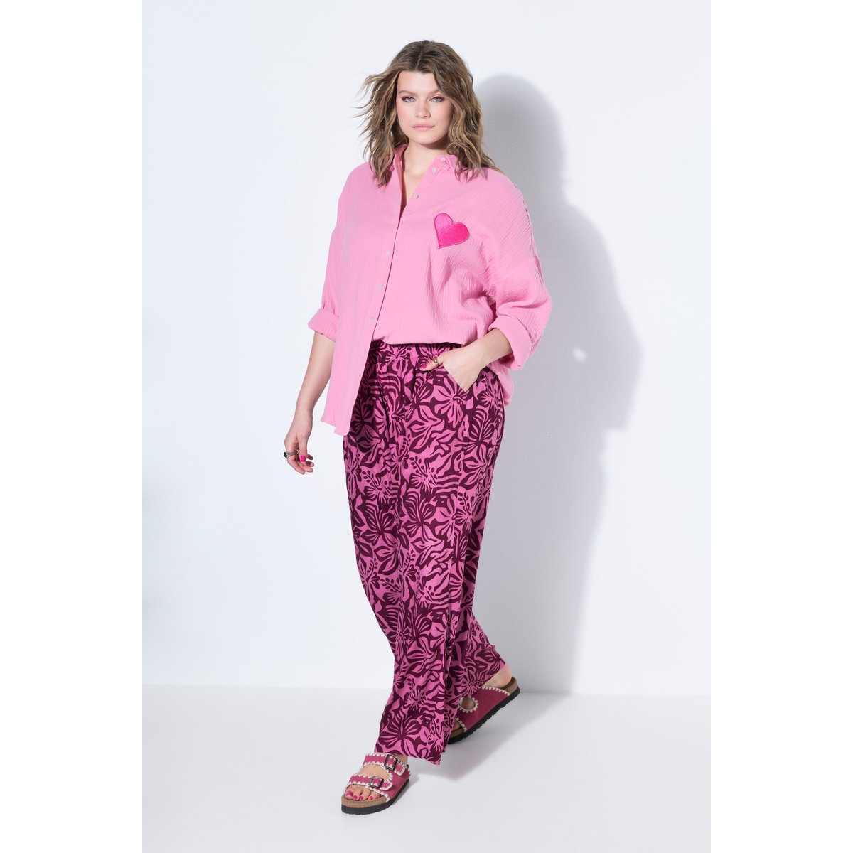 Pantalon jambes larges, imprimé floral baie d'été, STUDIO UNTOLD