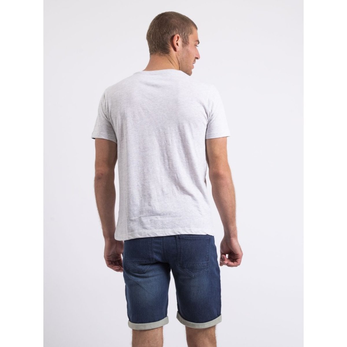 T-shirt Col Rond Pur Coton Naple gris, RITCHIE