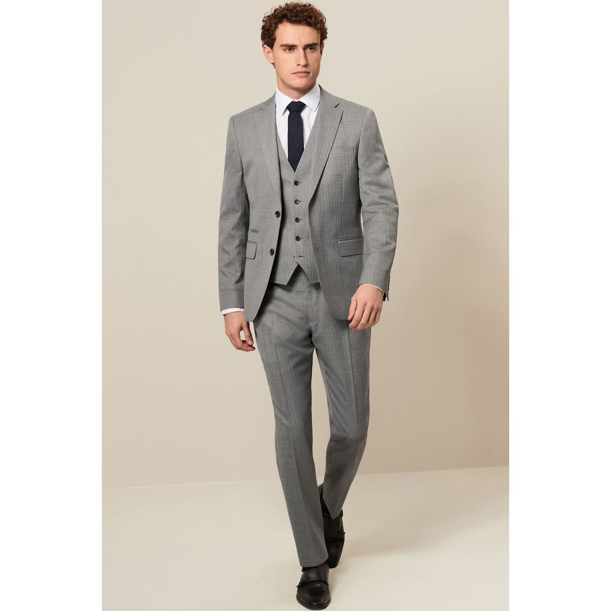 Veste de costume coupe slim gris clair, NEXT