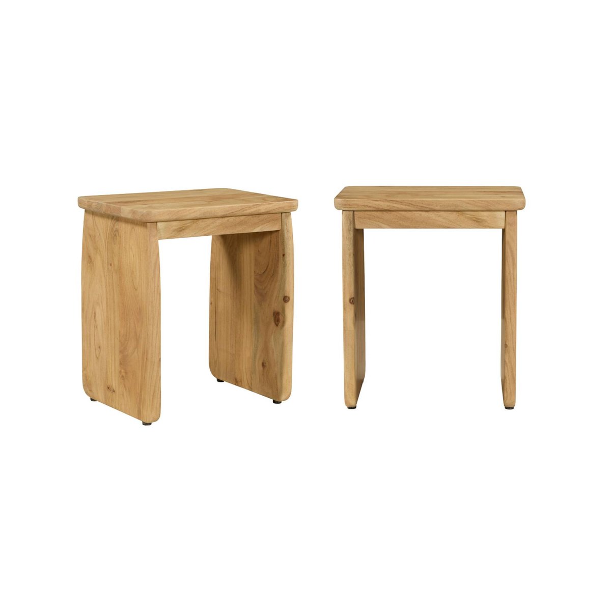 Table de chevet, table d'appoint exotique bois d'acacia (lot de 2) ASHA naturel, SWEEEK