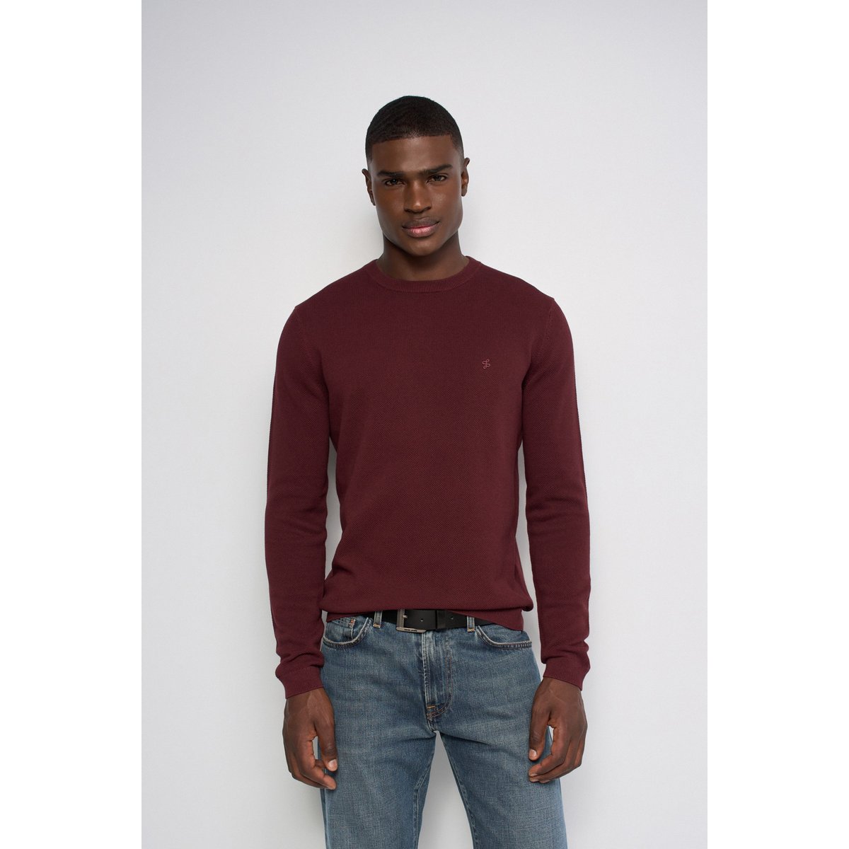 PULL EN MAILLE TEXTURÉE rouge, SALSA JEANS