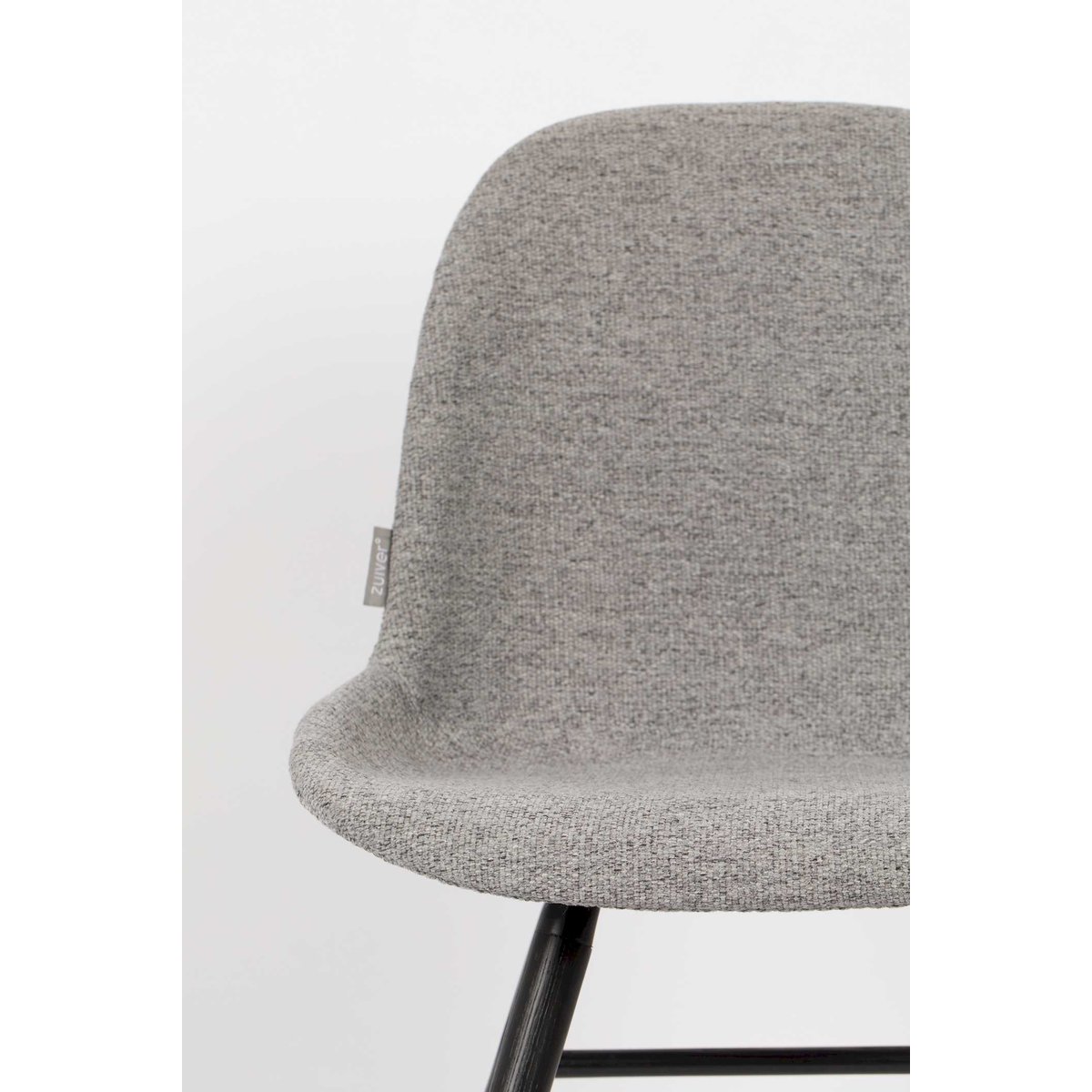 Chaise design en tissu (lot de 2), ALBERT KUIP SOFT gris, ZUIVER