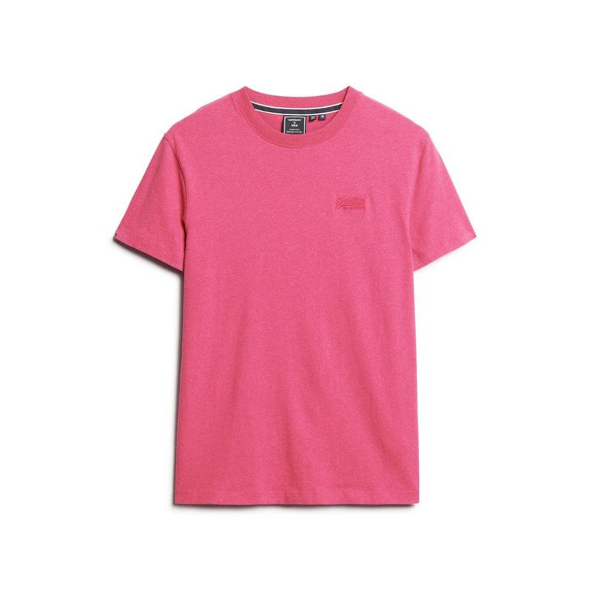 T-shirt col rond Vintage Logo magenta chiné, SUPERDRY