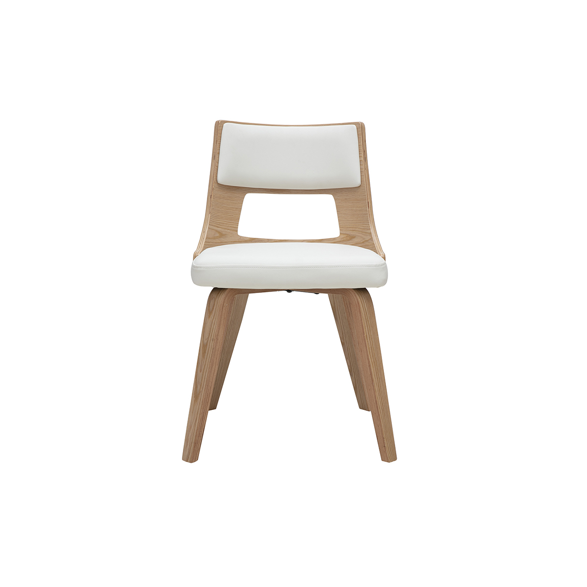 Chaise scandinave blanc et bois clair GARBO blanc, MILIBOO