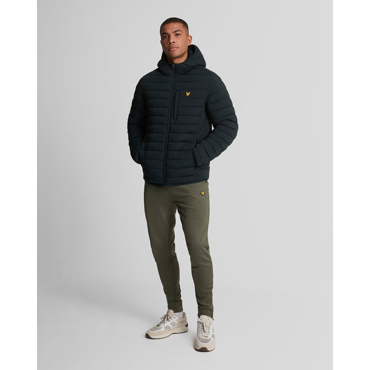 Veste Sports déperlant matelassée bleu foncé marine, LYLE & SCOTT