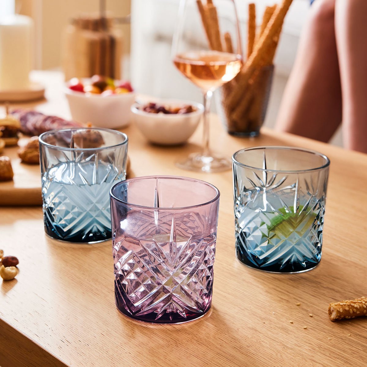 4 verres à eau mauves 30 cl -SALZBURG violet, LUMINARC