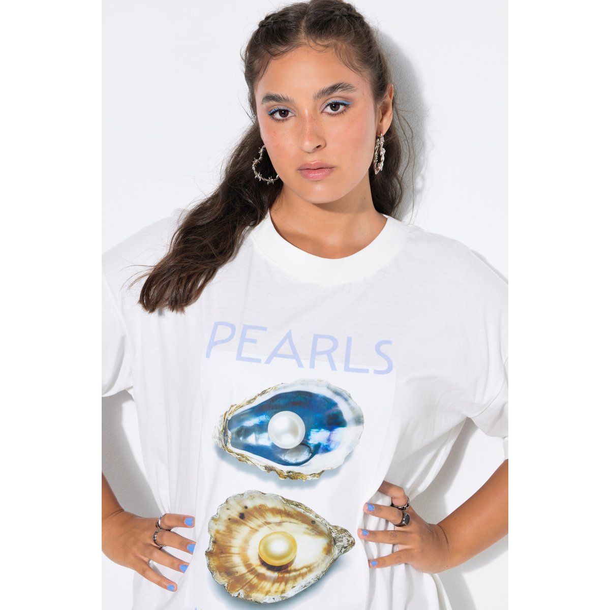 T-shirt, coupe oversize blanc cassé, STUDIO UNTOLD