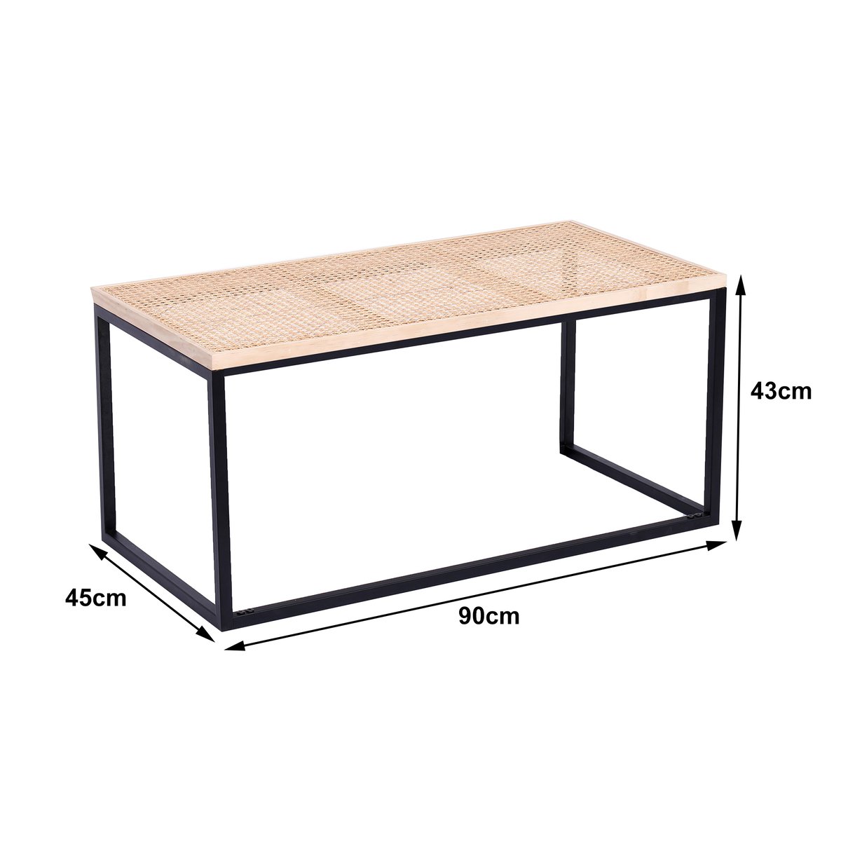 Table basse en rotin et métal, SAPPORO marron, NORDLYS