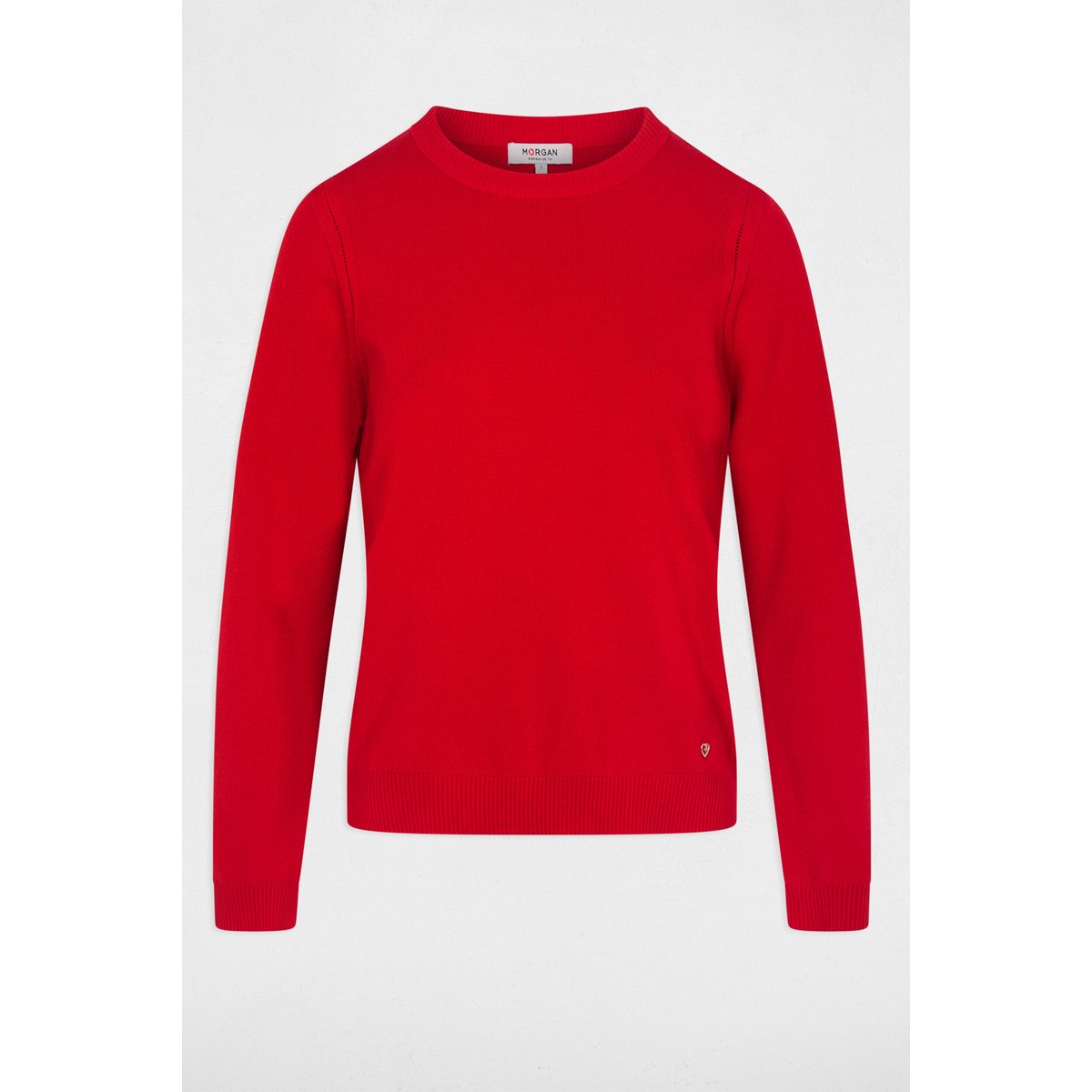 Pull maille relief rouge, MORGAN
