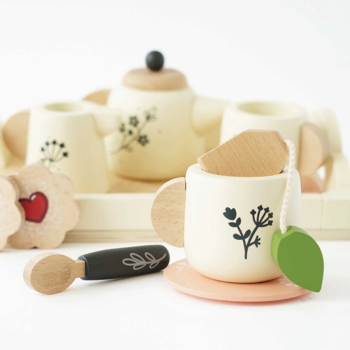 Service à thé et son plateau beige, LE TOY VAN