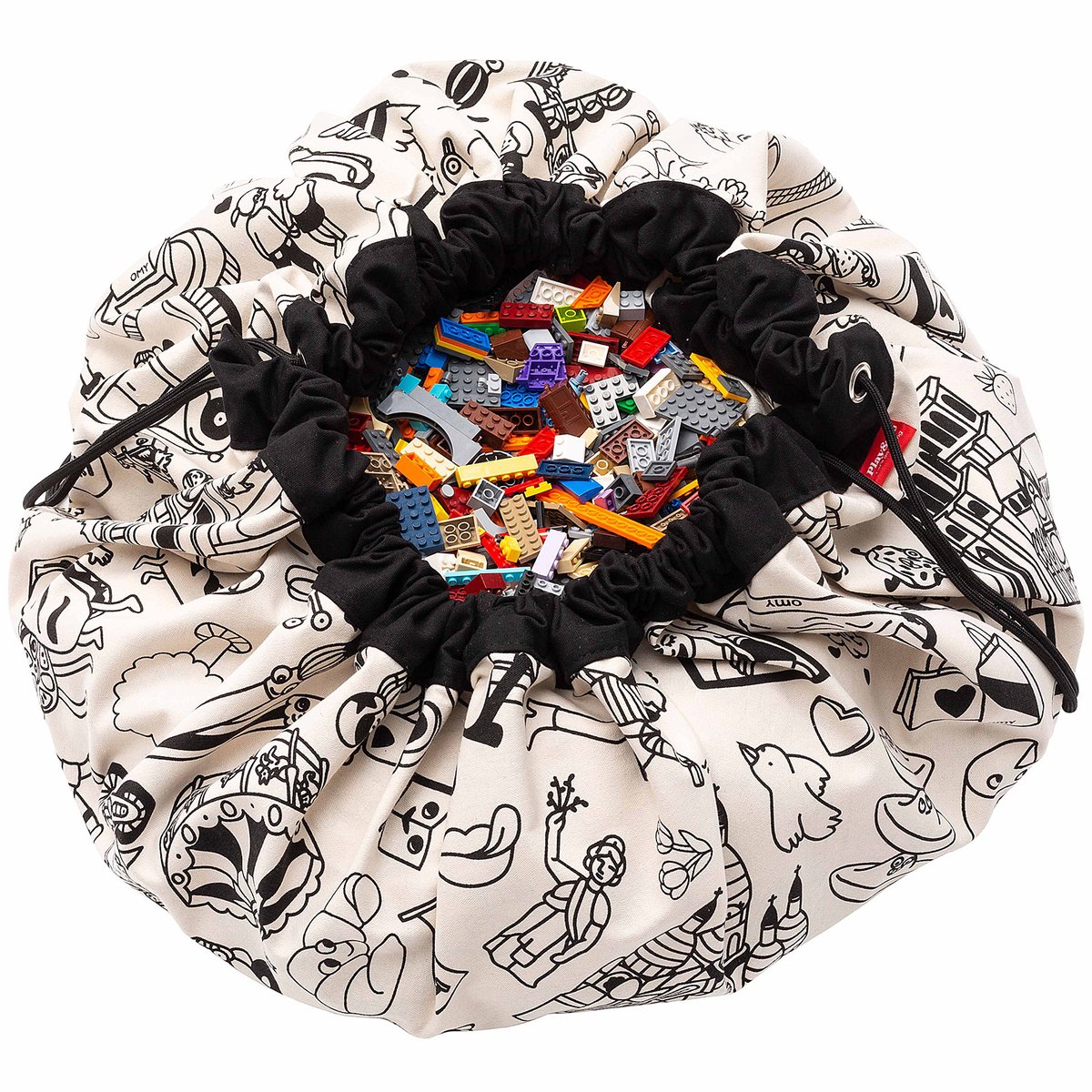 Sac à jouets 2 en 1 réversible Noomad Original noir, écru, PLAY&GO