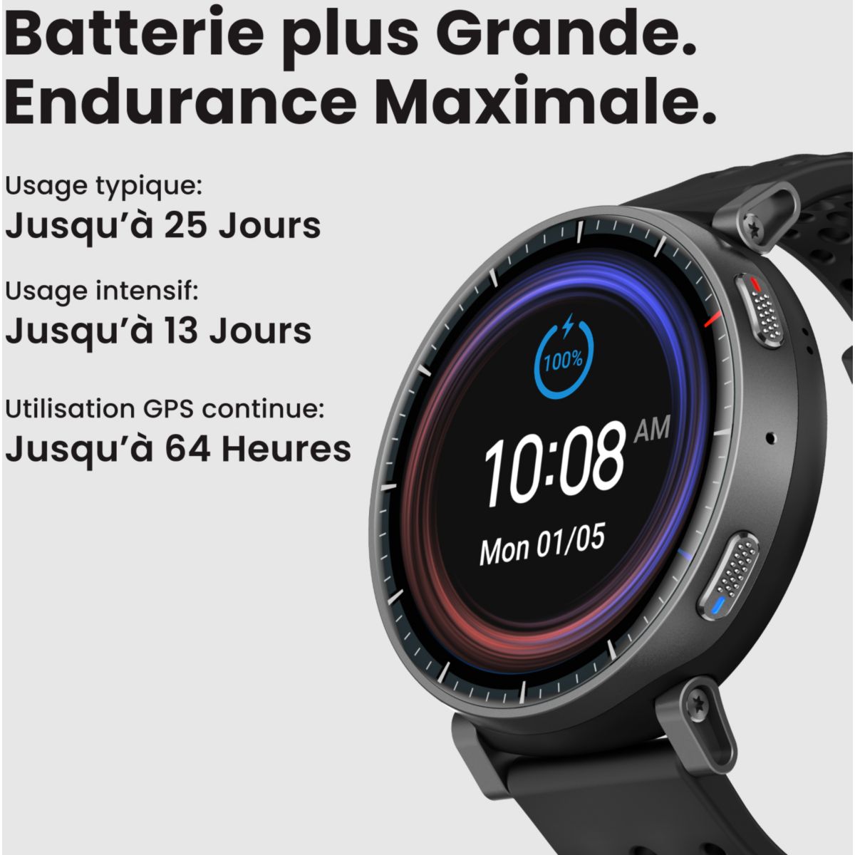 Montre sport Active Max Black noir, AMAZFIT