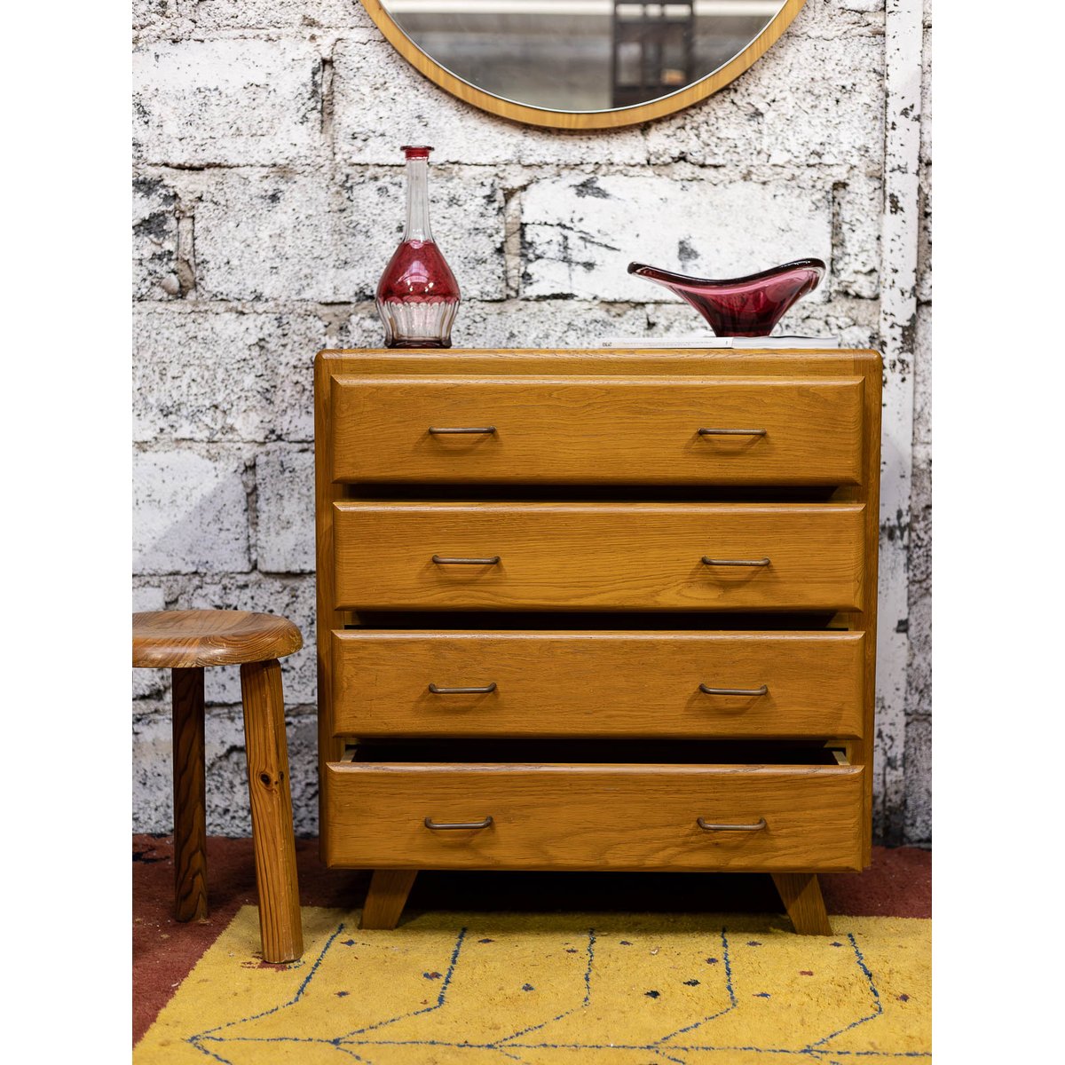Commode contemporaine Olga N°1132 - Bon état argenté, DEBONGOUT