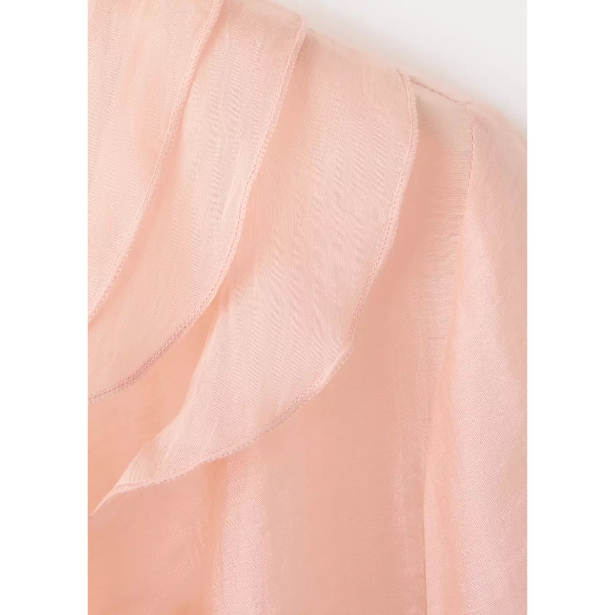 Blouse Lyocell volants rose pastel, MANGO