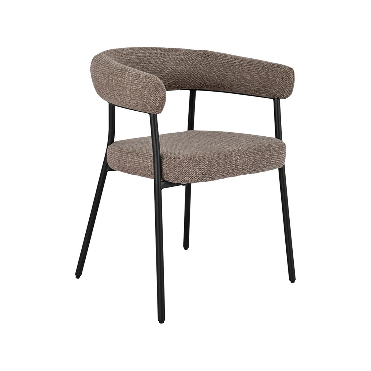 Lot de 2 chaises FSC® 100% en tissu texturé, SADIE marron, BEST MOBILIER