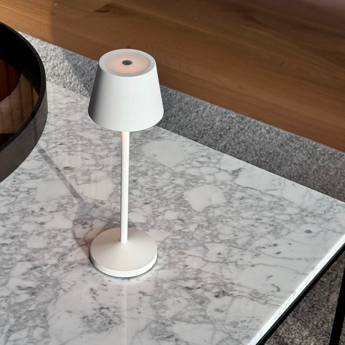 Lot de 9 Lampes de table avec socle 9x EMILY blanc, LUMISKY