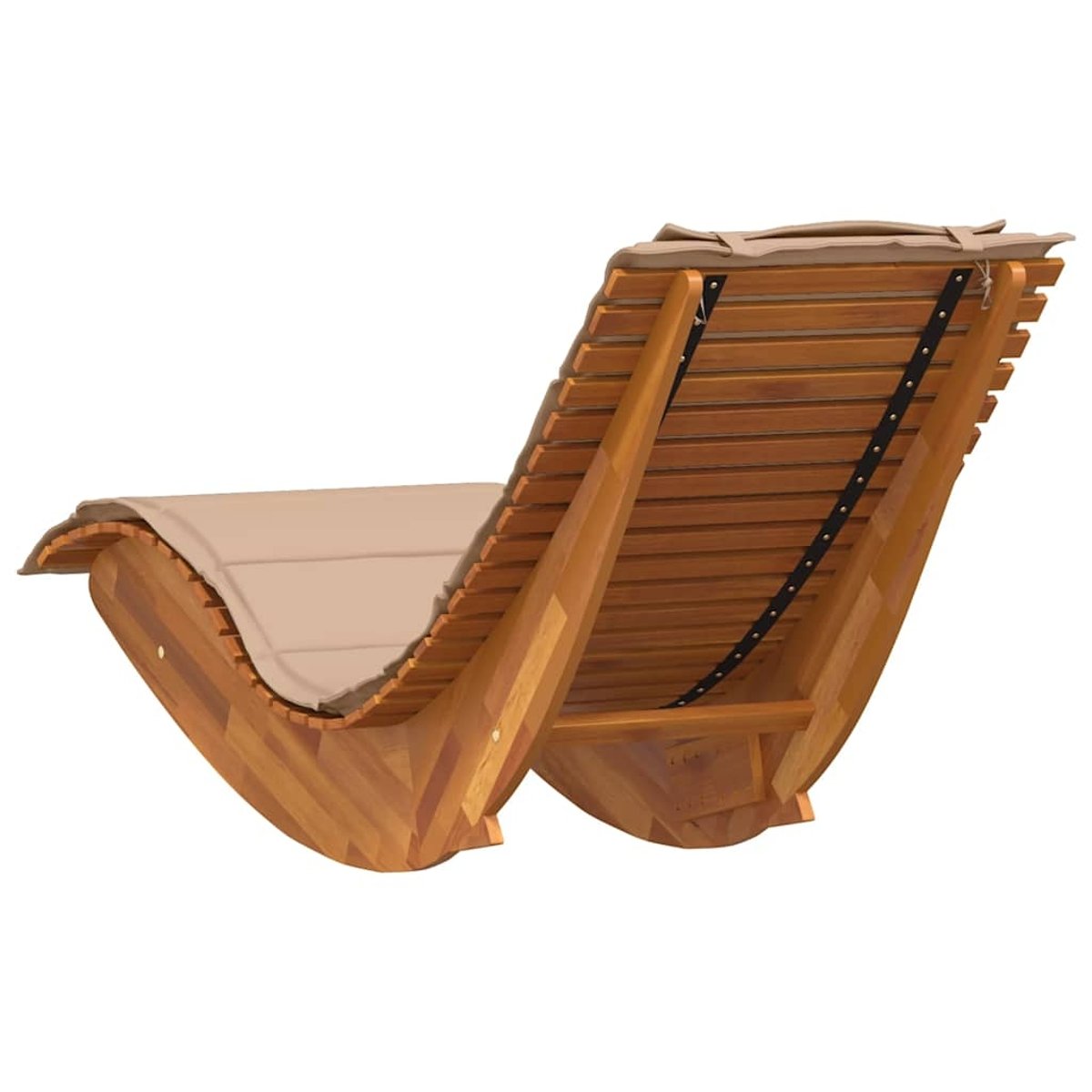 Chaise longue à bascule ergonomique avec coussin et appuie-tête marron brun, HOME MAISON