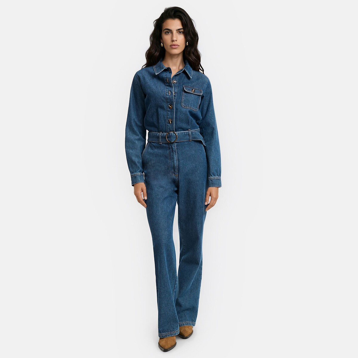Combinaison pantalon en denim, Signature ERYN indigo, LA REDOUTE COLLECTIONS