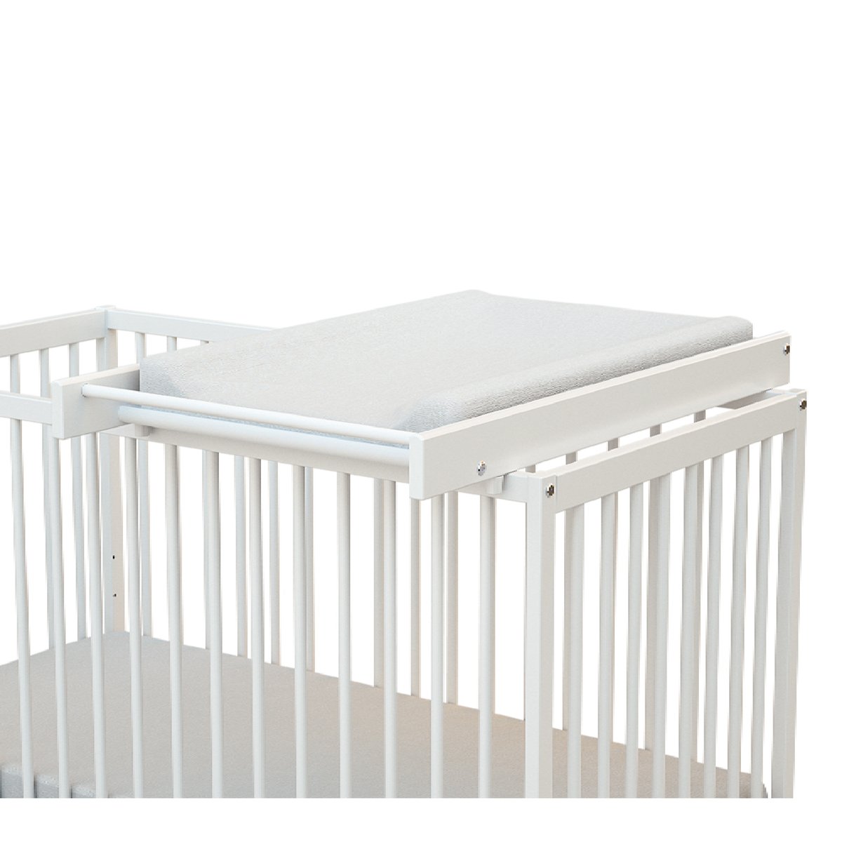 Plan à langer amovible pour lit bébé en bois MONA blanc, AT4