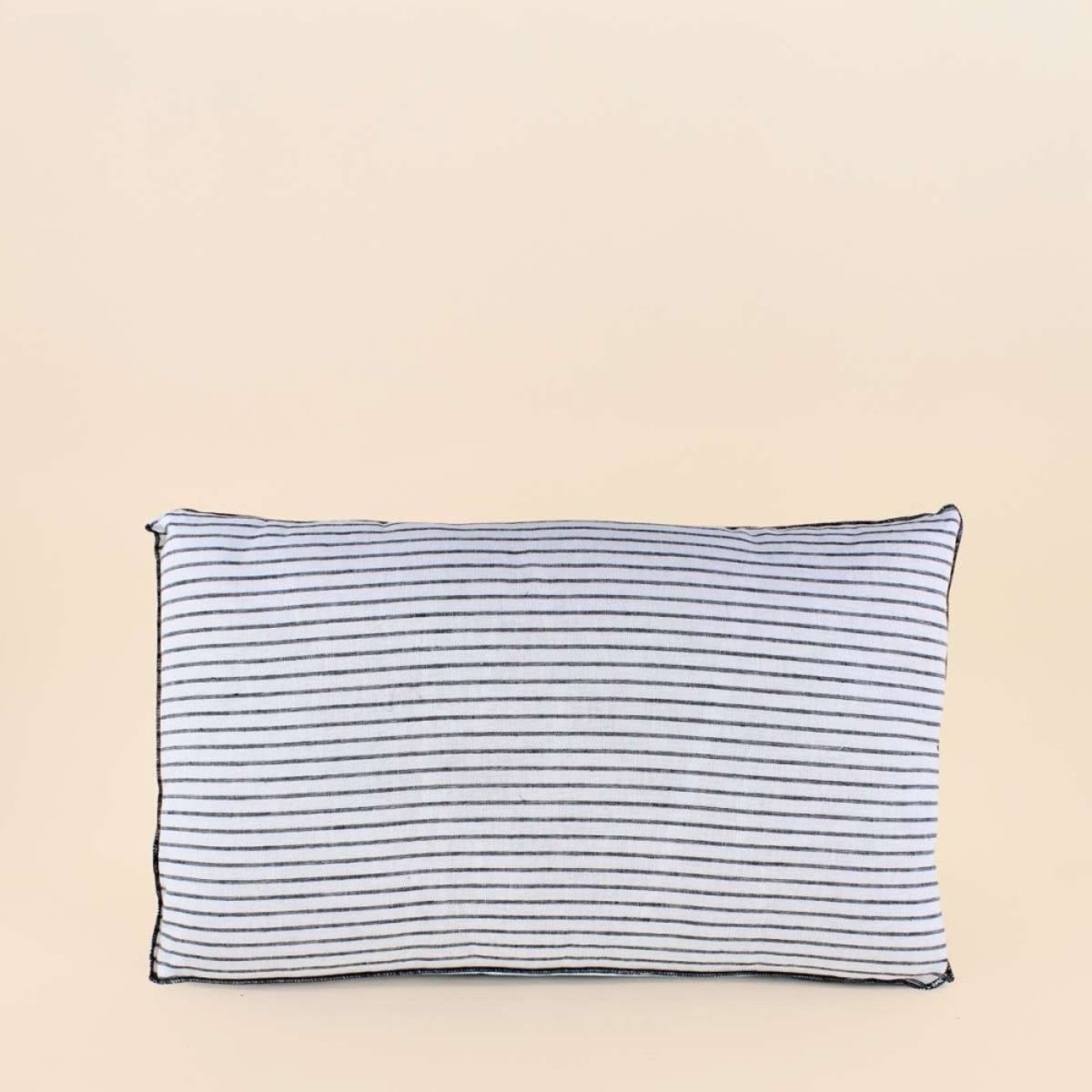Coussin rayé 30x50cm blanc, ORNAMI