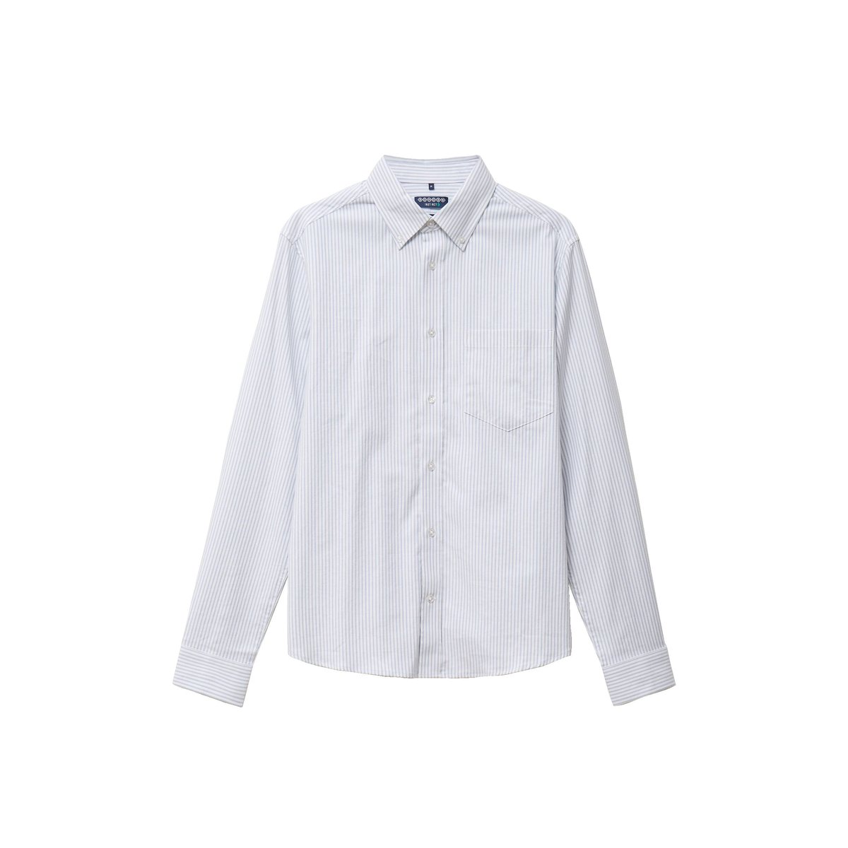 Chemise manches longues col américain bleu gris, BONOBO