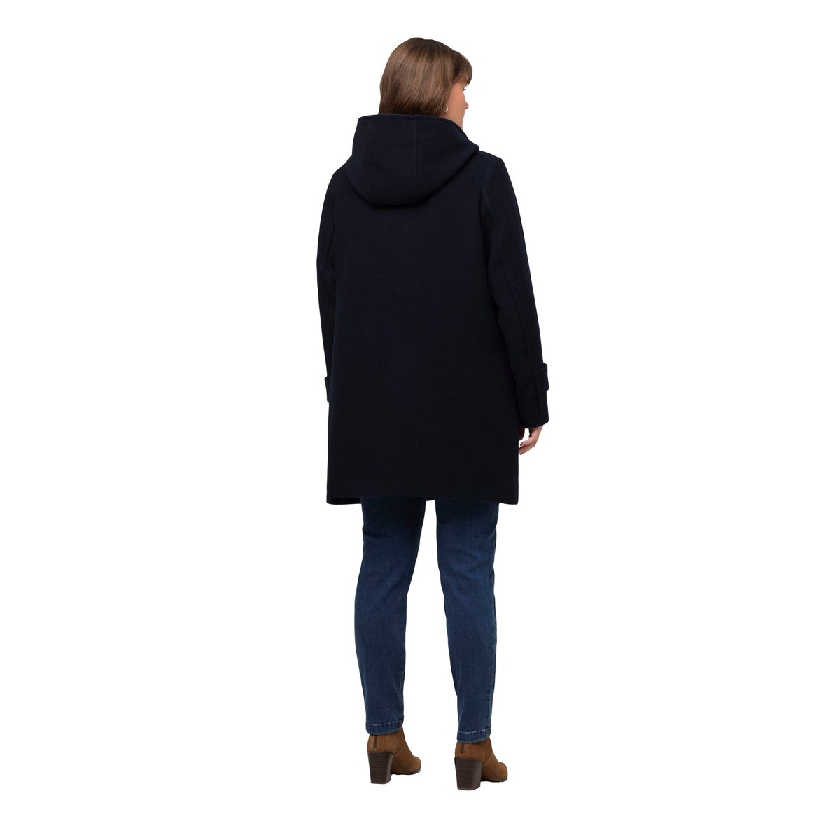 Duffle-coat en laine mélangée marine, ULLA POPKEN