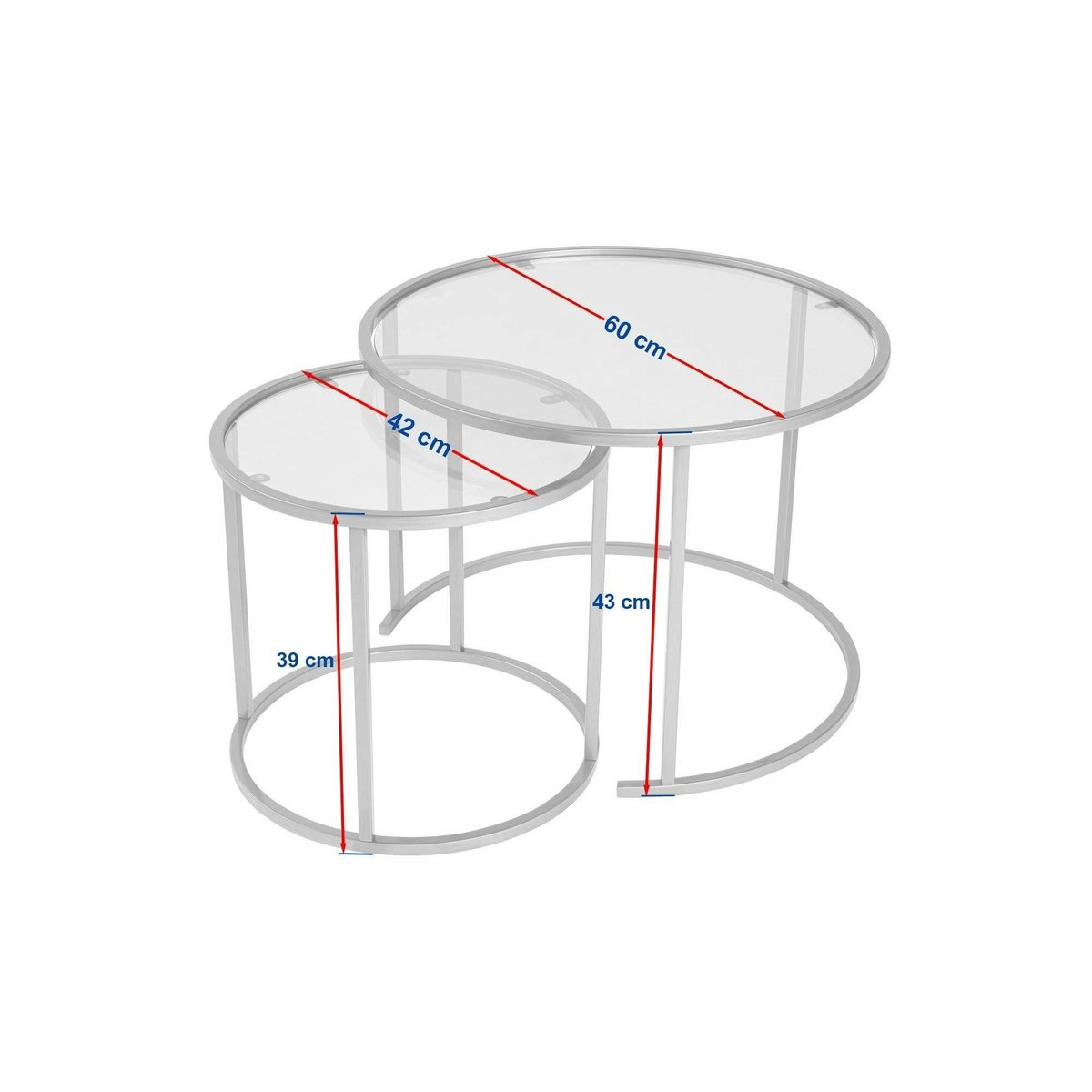 Table gigogne verre ambré - cadre doré (lot de 2) ⌀60 cm TULUM doré, PIER IMPORT