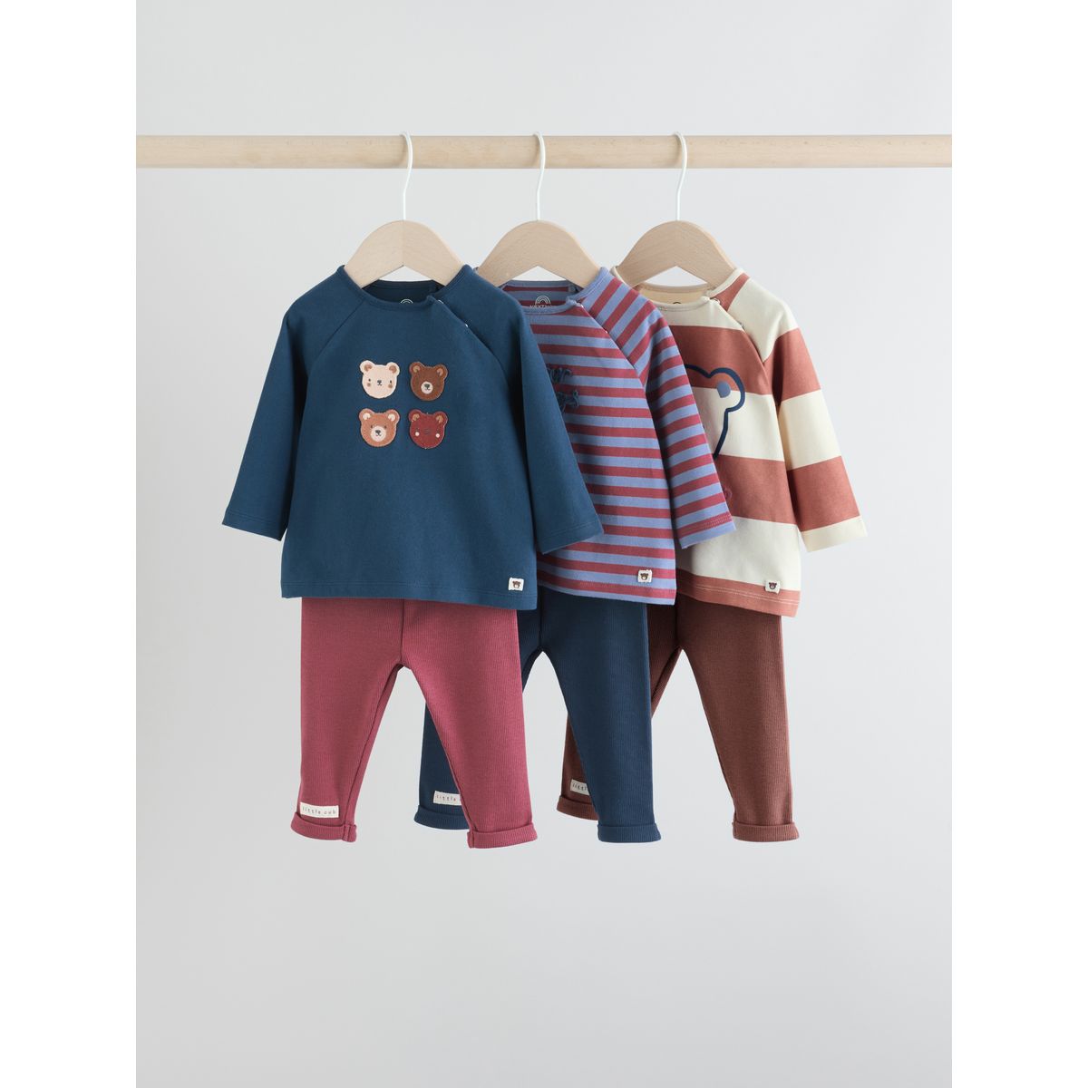 Haut et legging bébé, 6 pièces ours bleu marine/brun, NEXT