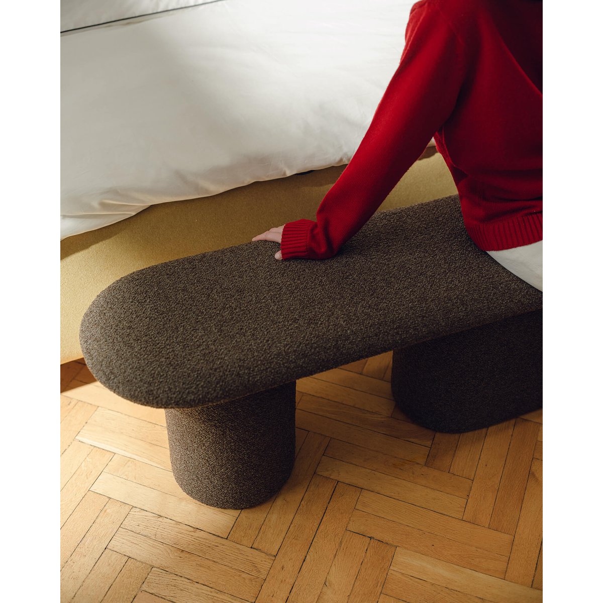 Banc Rull marron chocolat bouclé, NOO.MA
