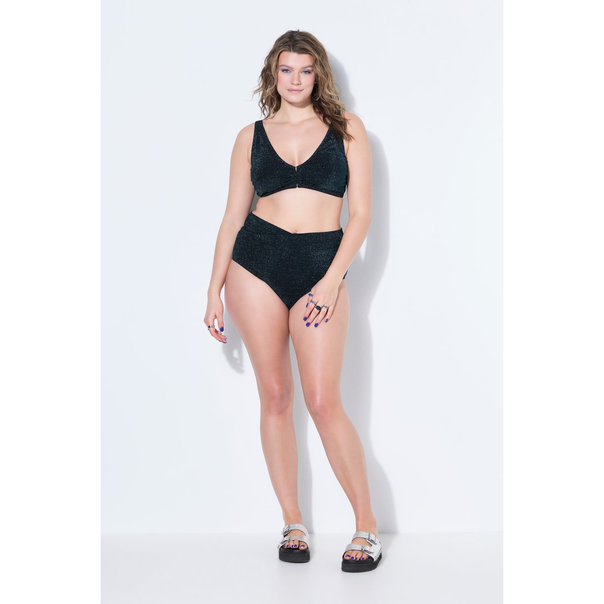 Haut de bikini pailleté, bonnets souples noir, STUDIO UNTOLD
