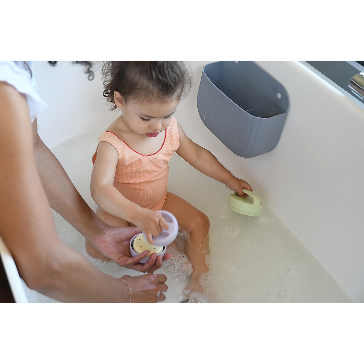 Jouets de bain bébé en silicone menthe, BEABA