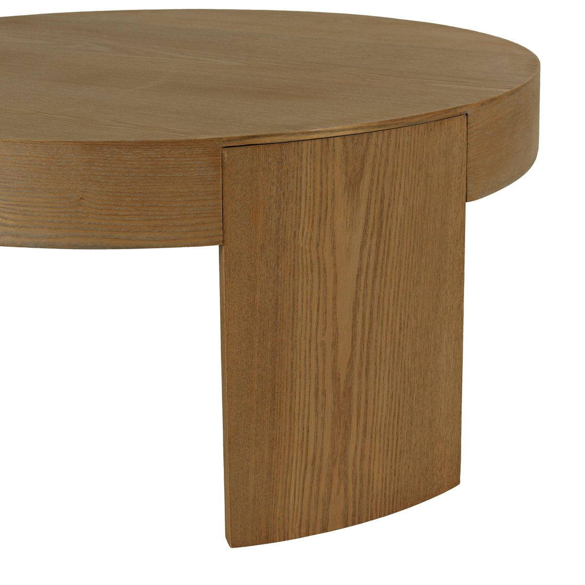 Table basse ronde couleur naturelle design arrondi VELAR bois naturel, PIER IMPORT