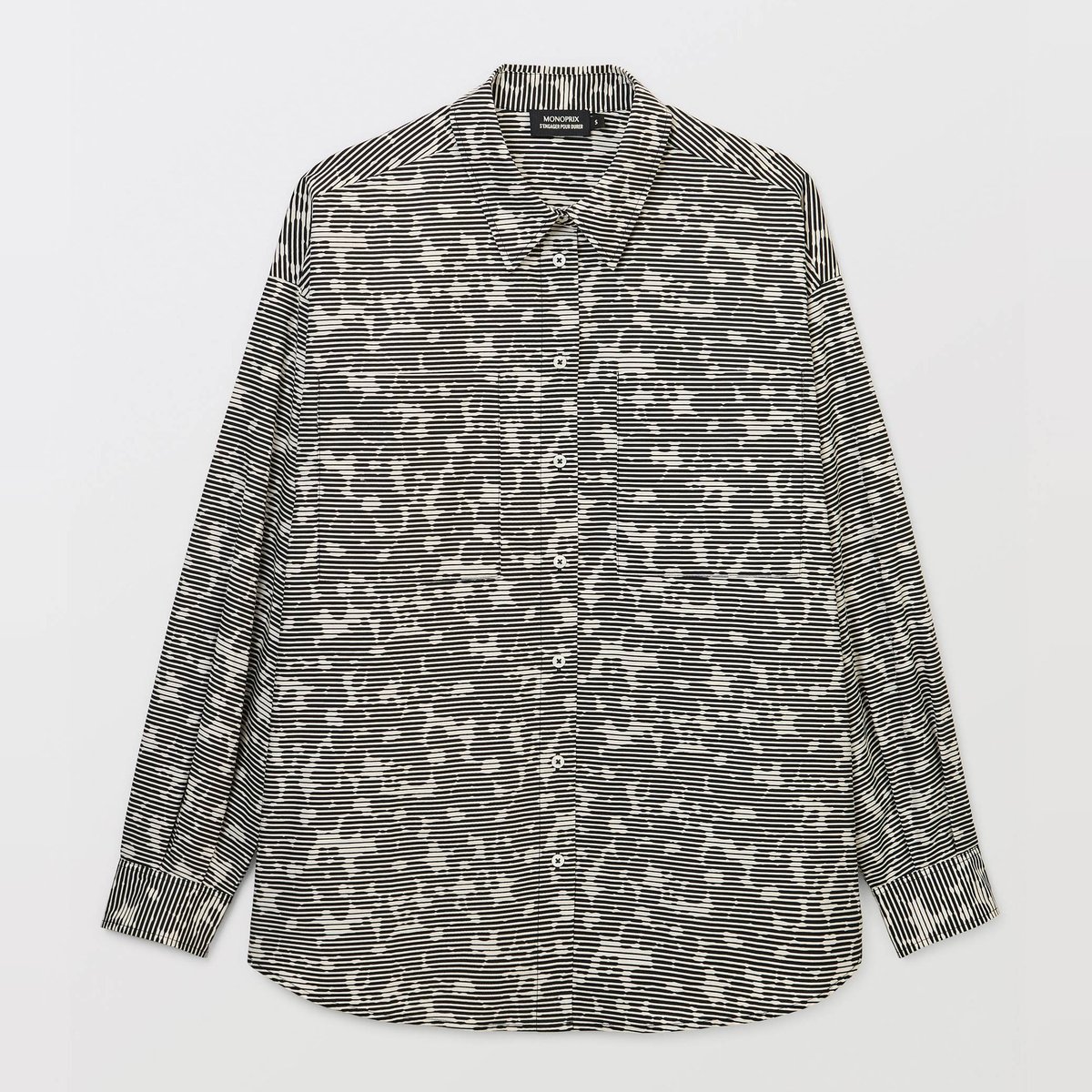 Chemise imprimé avec manches longues en BIO GOTS amaretti, MONOPRIX