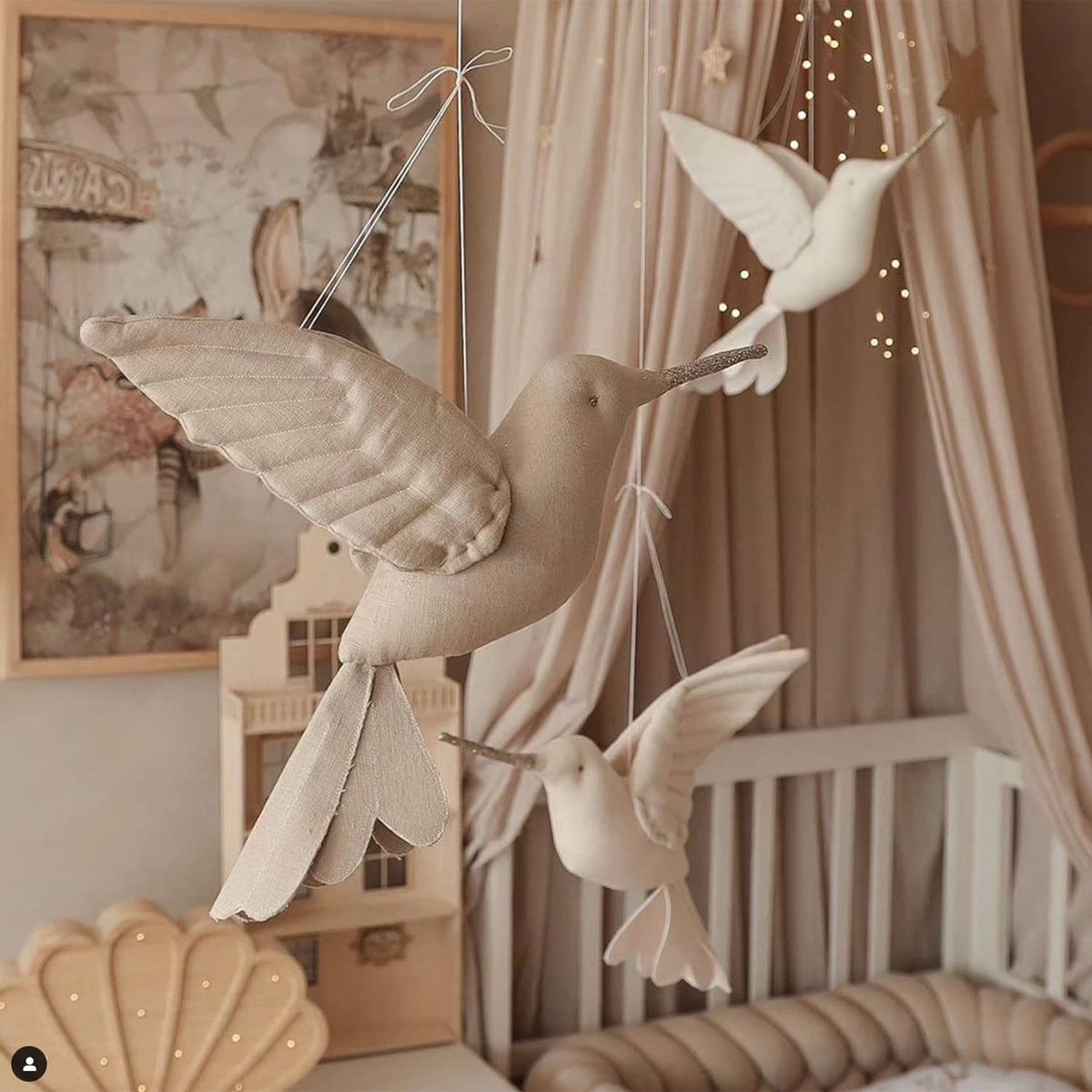 Trophée mural Colibri en lin lavé MAISON SEVIRA beige, colibri, SEVIRA KIDS