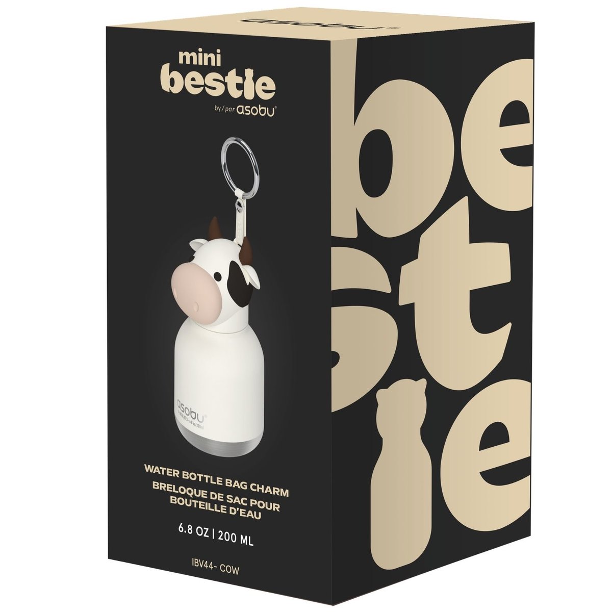 Mini gourde isotherme Bestie ecru, noir, ASOBU