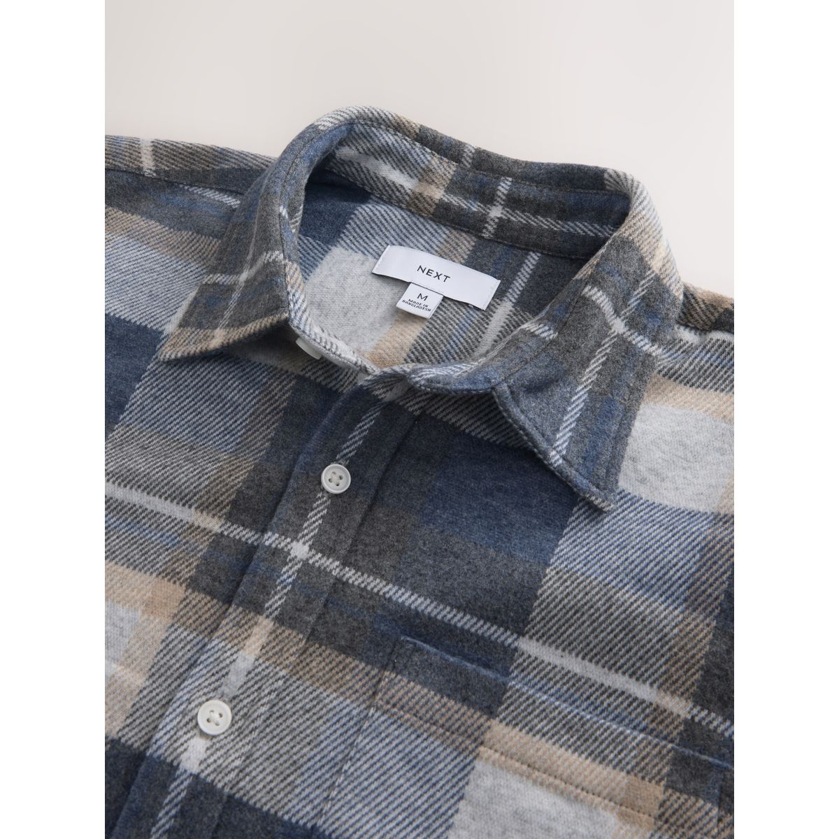 Chemise en jersey à manches longues/carreaux bleu, NEXT
