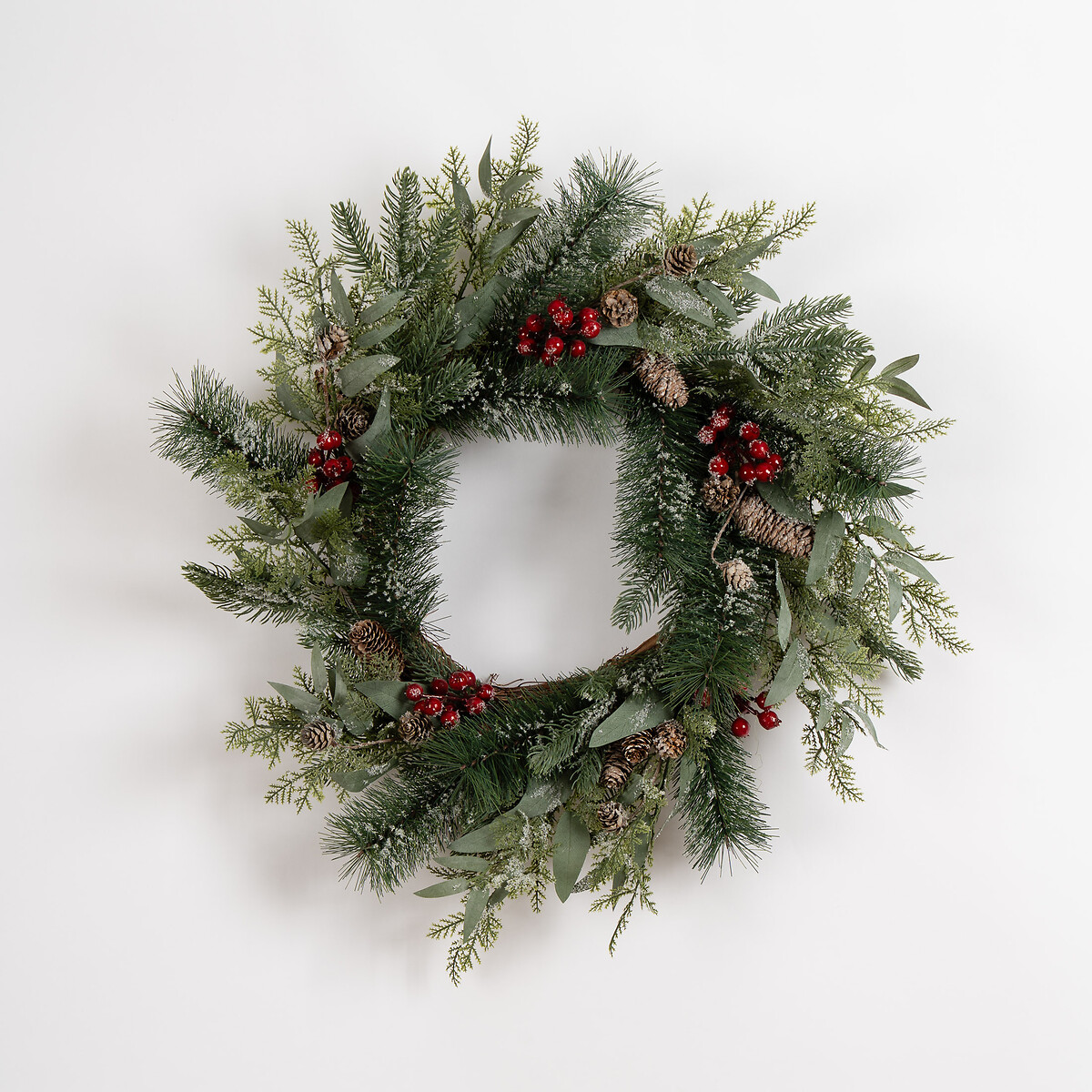60cm Frosted Berry & Cone Wreath green, SO'HOME
