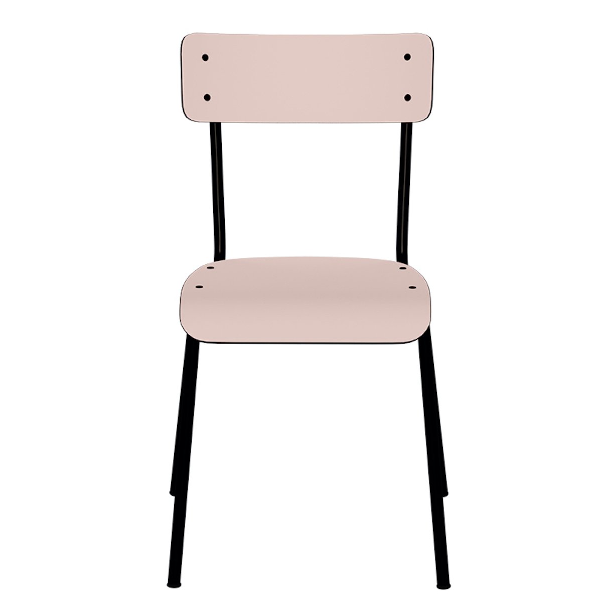 Chaise de salle à manger style vintage SUZIE rose poudré, LES GAMBETTES