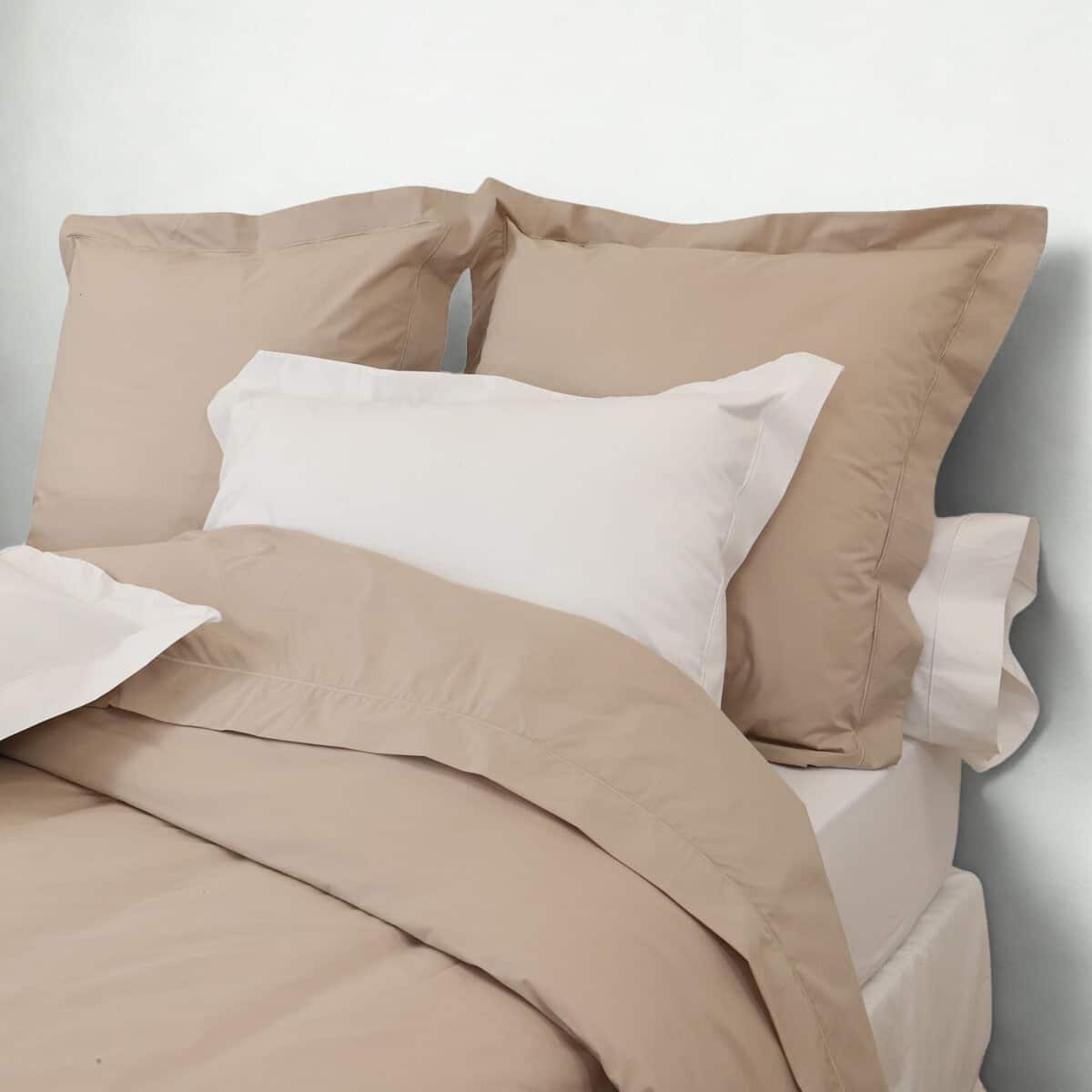 Drap plat en coton percale 200 fils DESIREE bleu, LINANDELLE