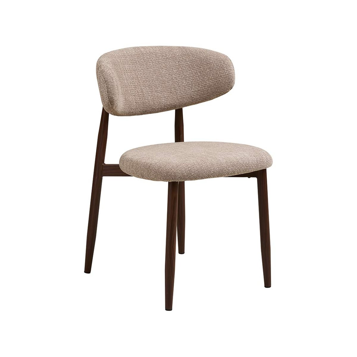 Lot de 2 chaises en tissu texturé, EDDIE marron / beige, BEST MOBILIER