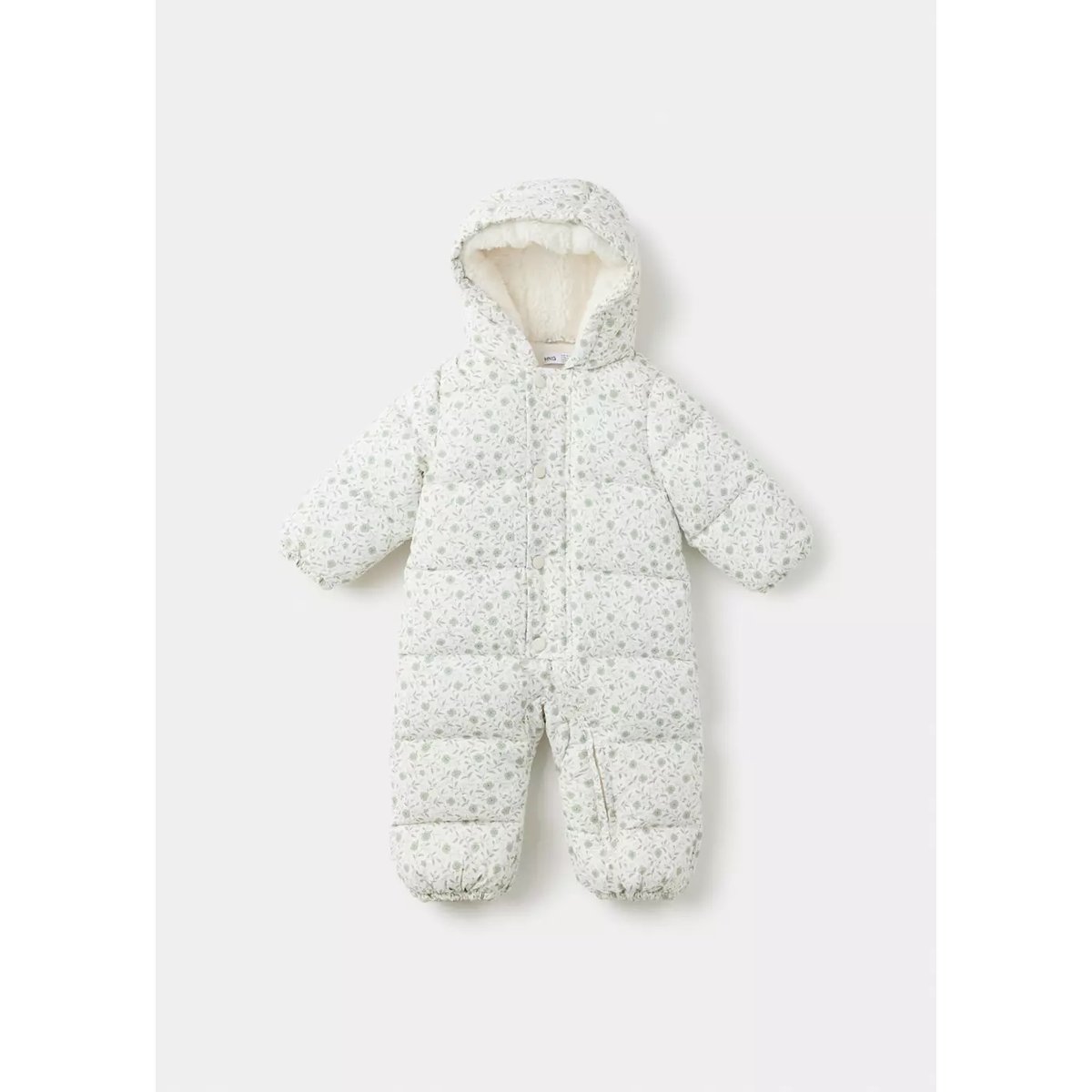 Combi-pilote matelassée à fleurs blanc cassé, MANGO BABY