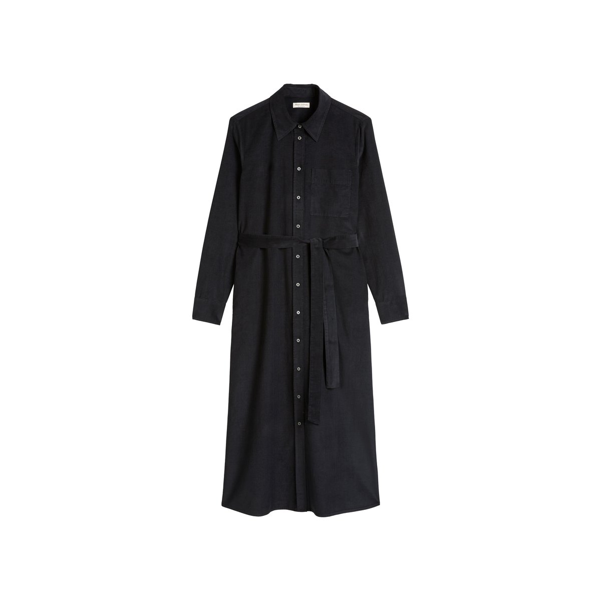 Robe en velours côtelé fin regular en doux mélange de coton organique et de lyocell bleu foncé, MARC O'POLO