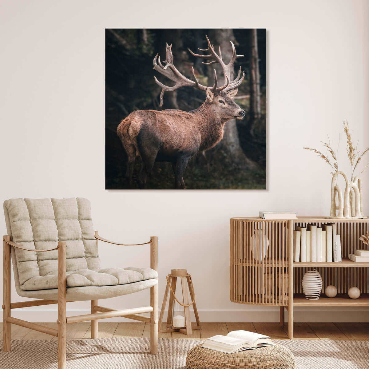 Tableau Mural Portrait Cerf ANIMAUX tableaux sur toile-vert, CEANOTHE
