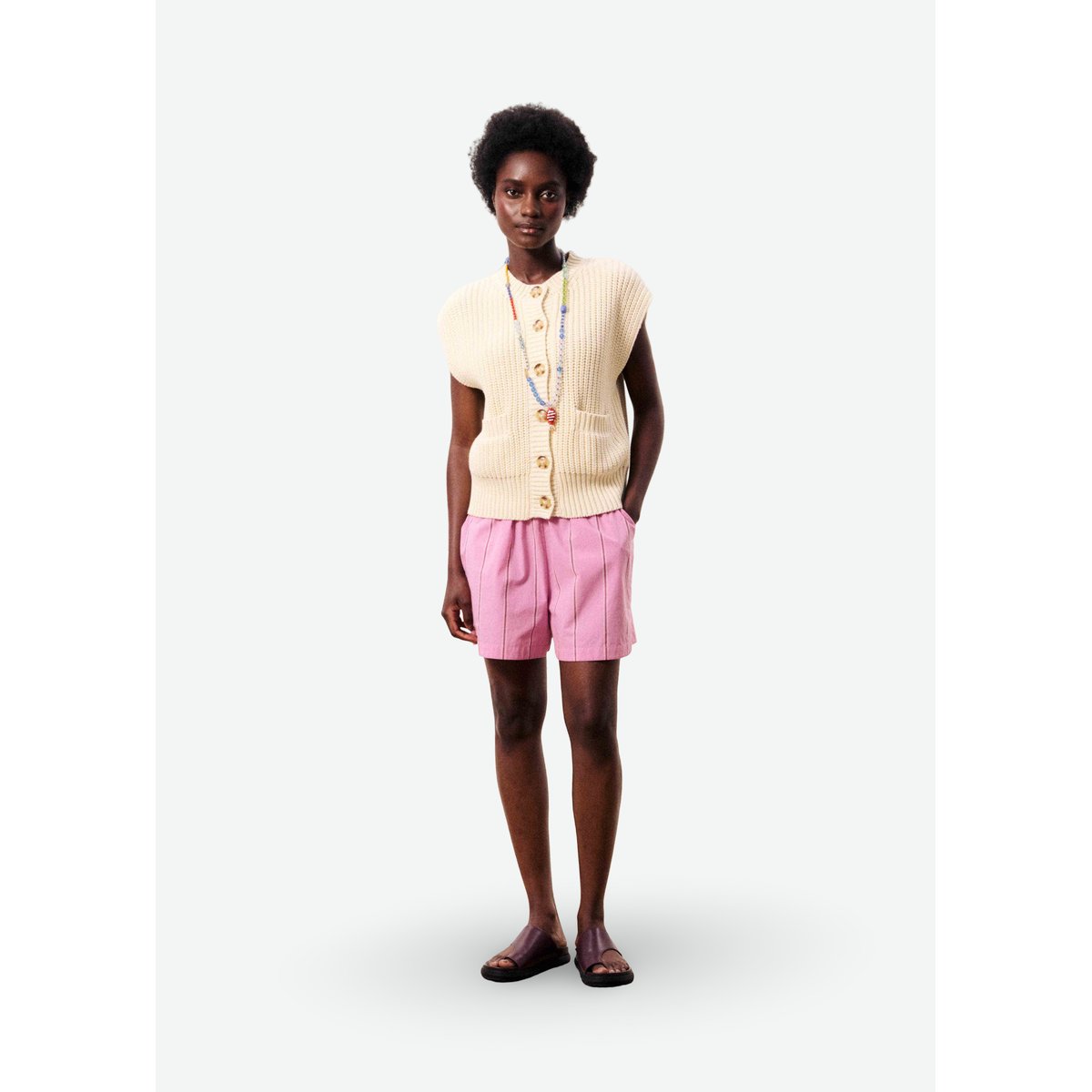Cardigan en coton NATALIE beige crème, FRNCH