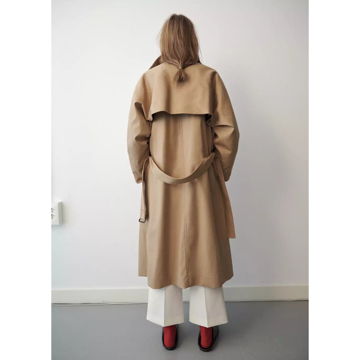Trench coton ceinture beige, MANGO